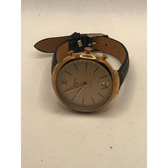 Fossil Q FTW5022 Women's Black Leather Analog Dial Hybrid Smart Watch HK230 - Picture 5 of 9